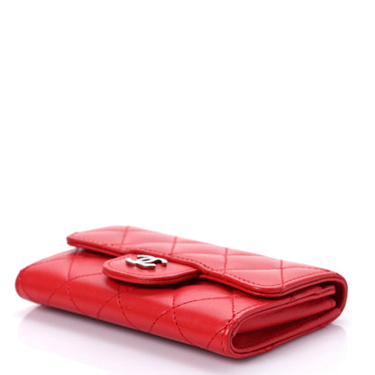 Chanel Lambskin Quilted Flap Card Holder Red 9 of 9