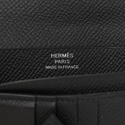Hermes Epsom Bearn Compact Wallet Black 6 of 7