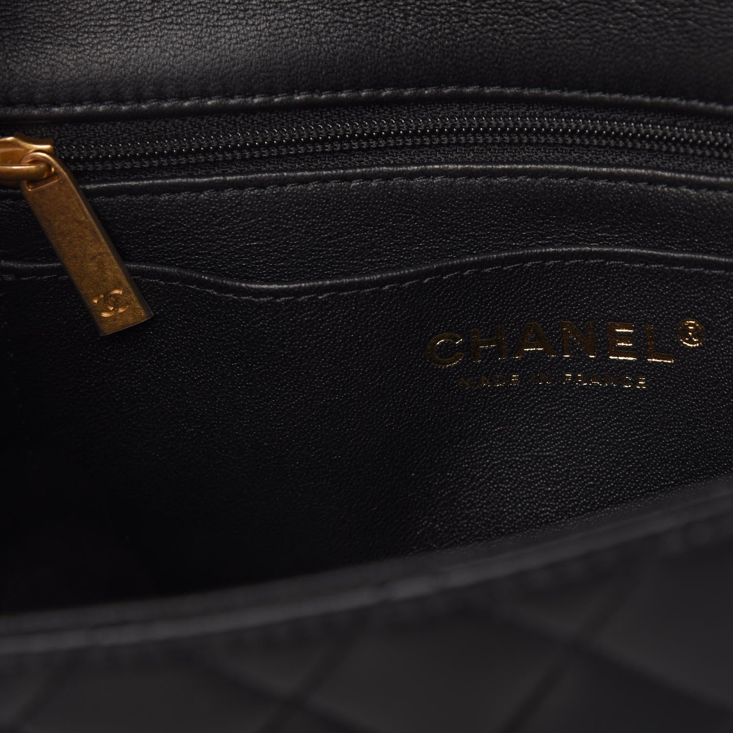 Chanel Lambskin Quilted Mini Top Handle Rectangular Flap Black 8 of 10