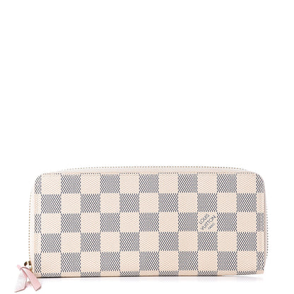 Louis Vuitton Damier Azur Clemence Wallet Rose Ballerine 1 of 8