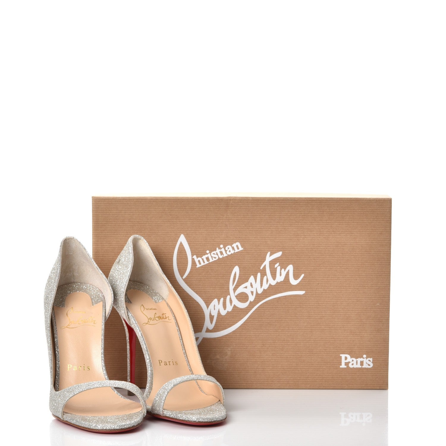 Christian Louboutin Mini Glitter Toboggan 100 Pumps 35.5 Ivory 9 of 9