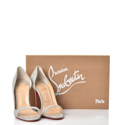 Christian Louboutin Mini Glitter Toboggan 100 Pumps 35.5 Ivory 9 of 9