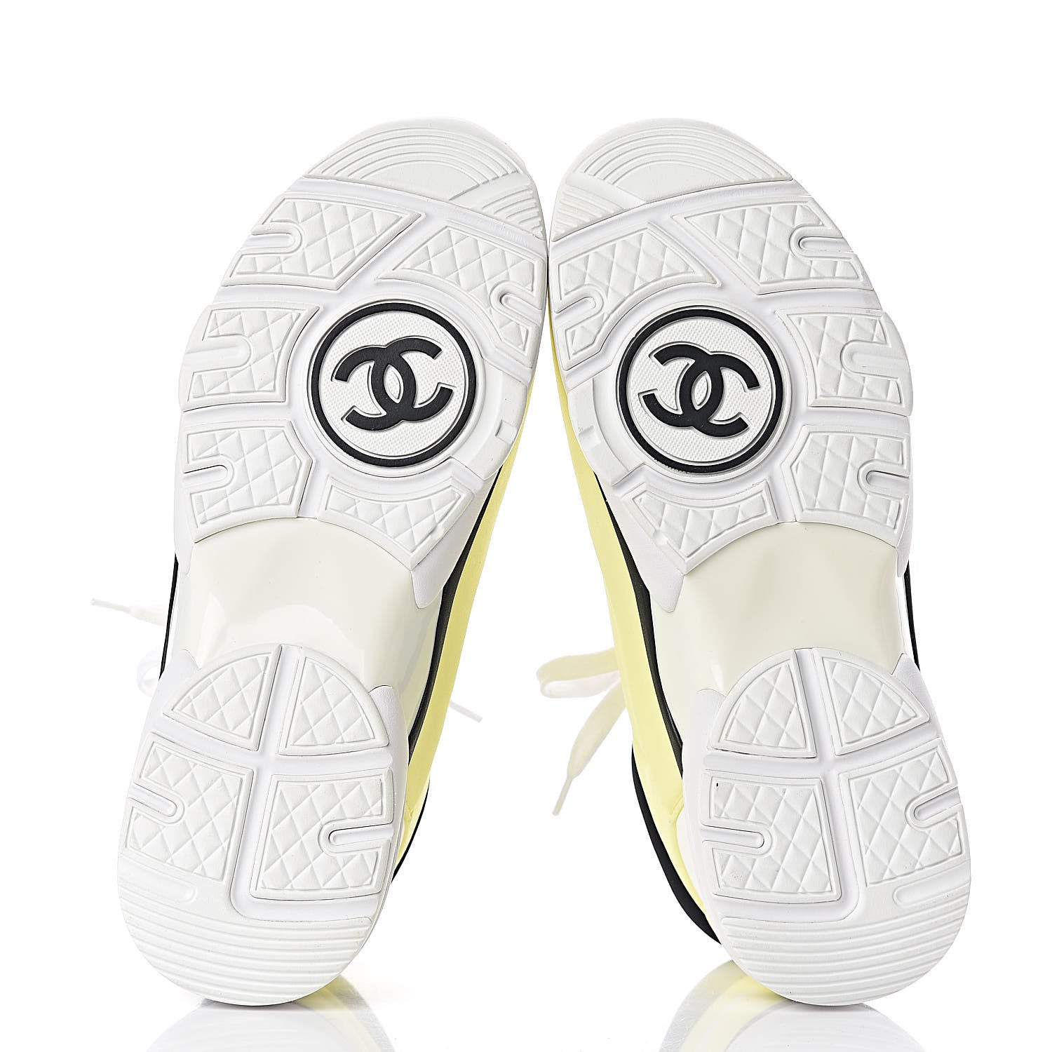 Chanel Lycra Fabric CC Sneakers 39 Yellow 5 of 8