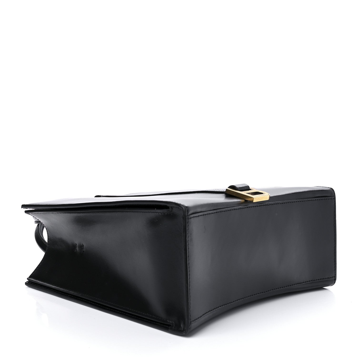 Balenciaga Shiny Box Calfskin Hourglass Tote Black 3 of 8