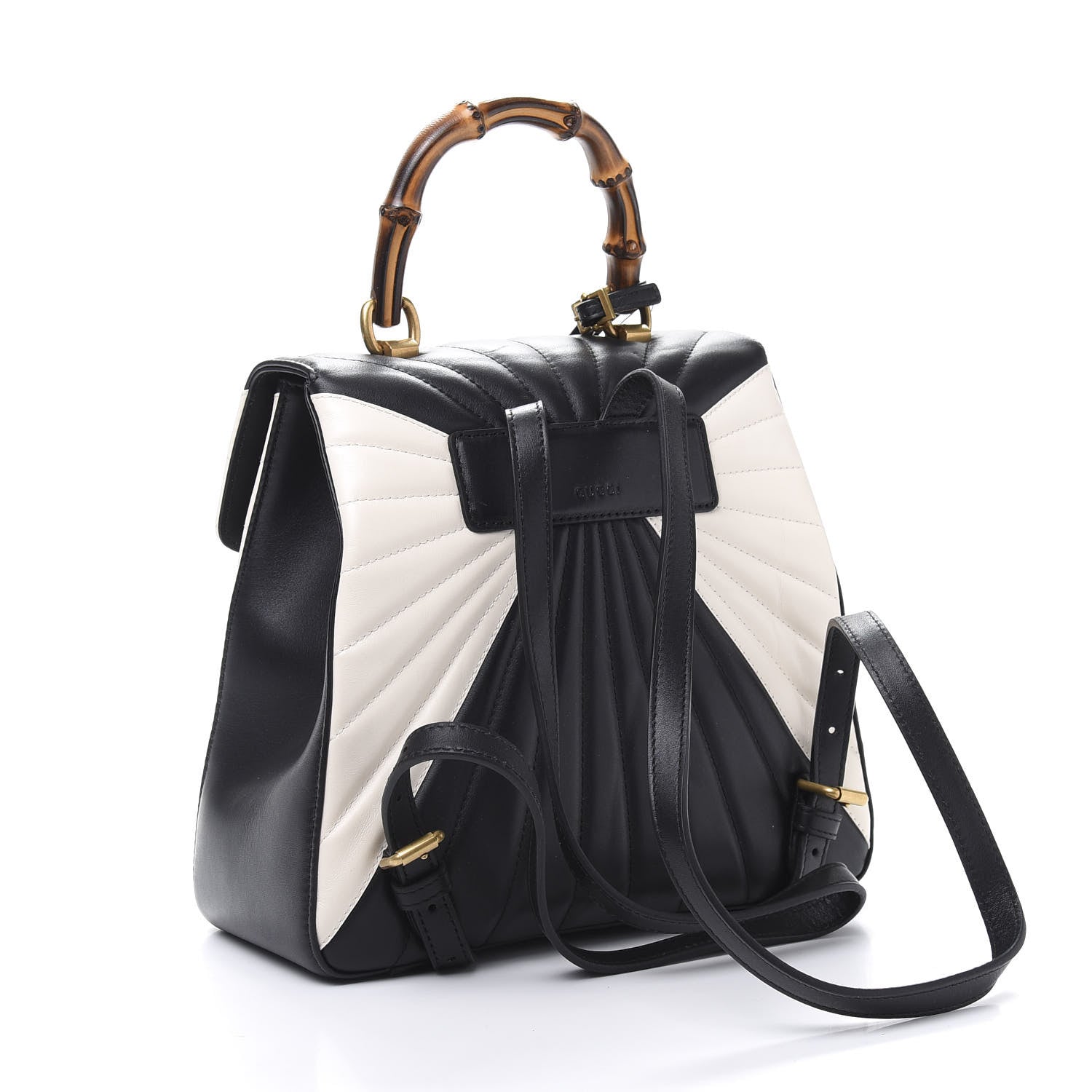 Gucci Calfskin Bamboo Trapuntata Queen Margaret Backpack Mystic White Black 2 of 14