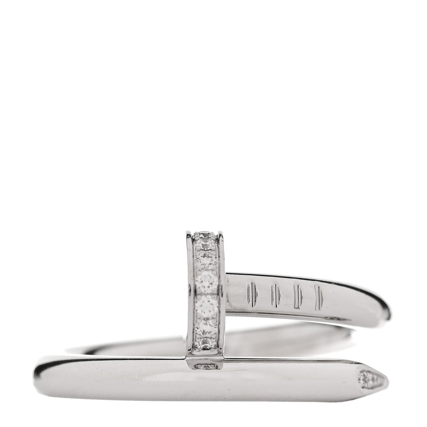 18K White Gold Diamond Juste Un Clou Ring 53 6.25
