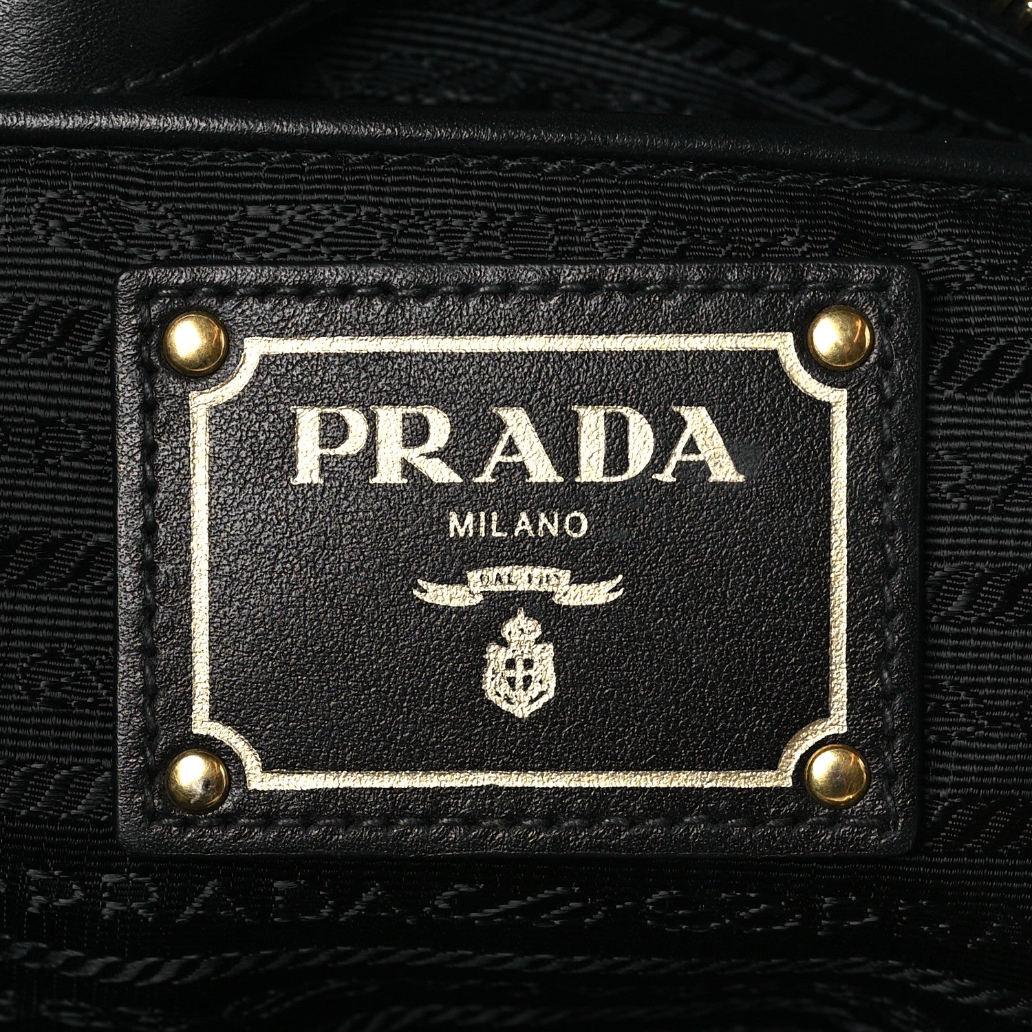 Prada Tessuto Nylon Vitello Daino Tote Black 6 of 10
