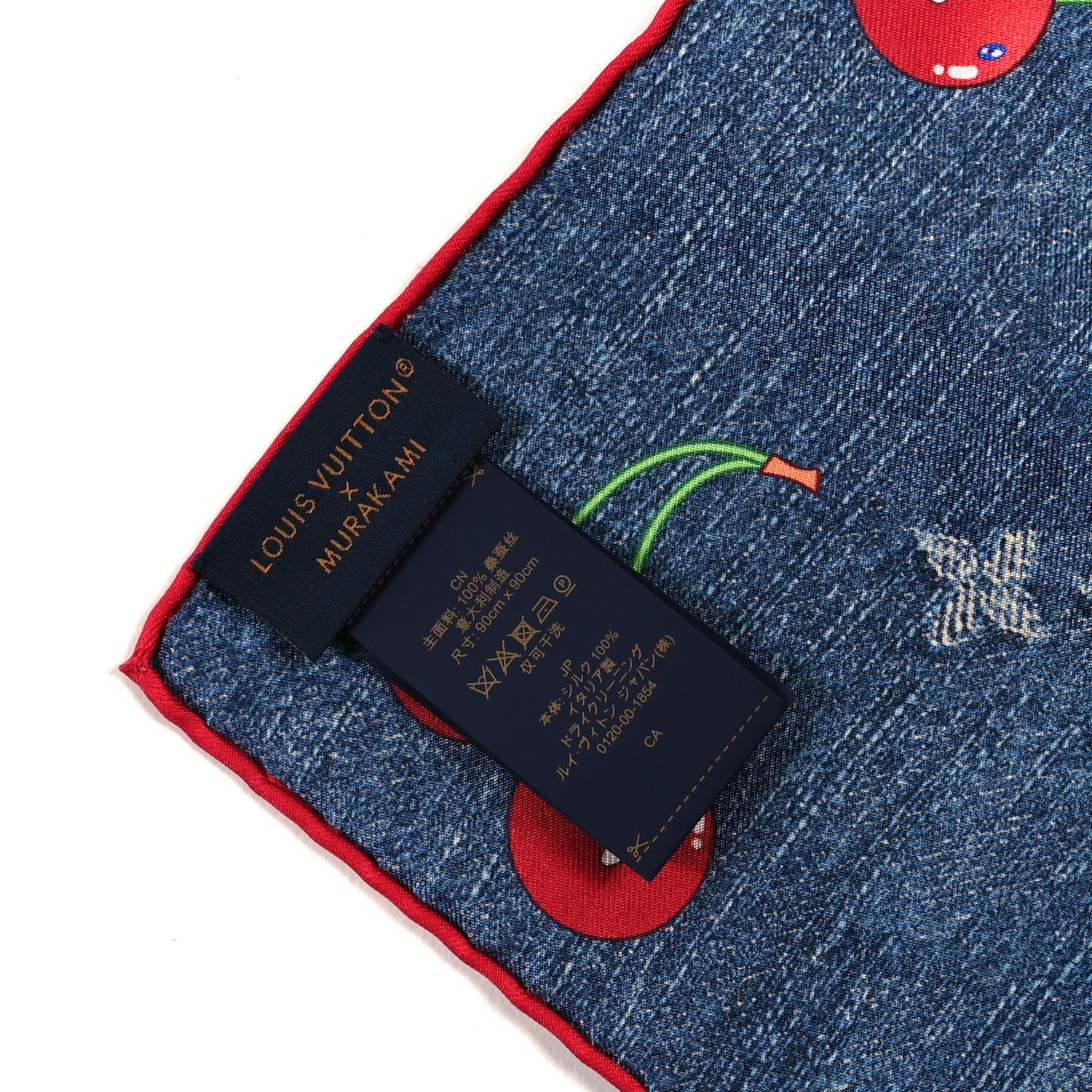 Louis Vuitton LV X TM Wool Monogram Cerise Shawl Denim Blue 3 of 3