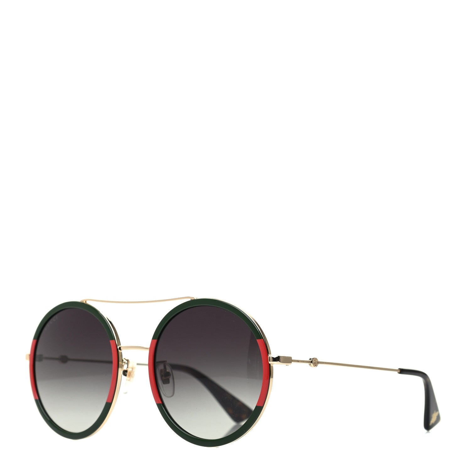 Gucci Metal Round Frame Sunglasses GG0061S Blue Red 1 of 8