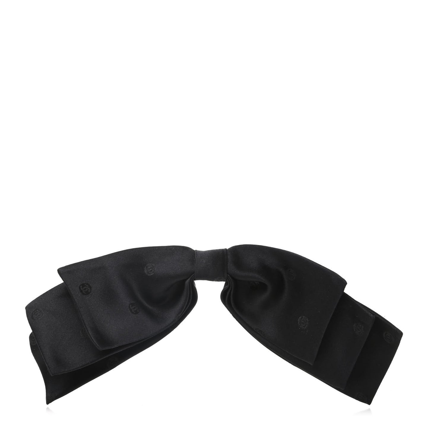 Satin CC Hair Clip Bow Black