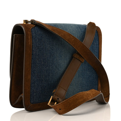 Saint Laurent Denim Carre Satchel Dusty Blue Dark Land 3 of 9