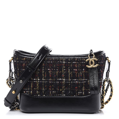 Chanel Tweed Calfskin Small Gabrielle Hobo Black Gold Red Ecru 1 of 10