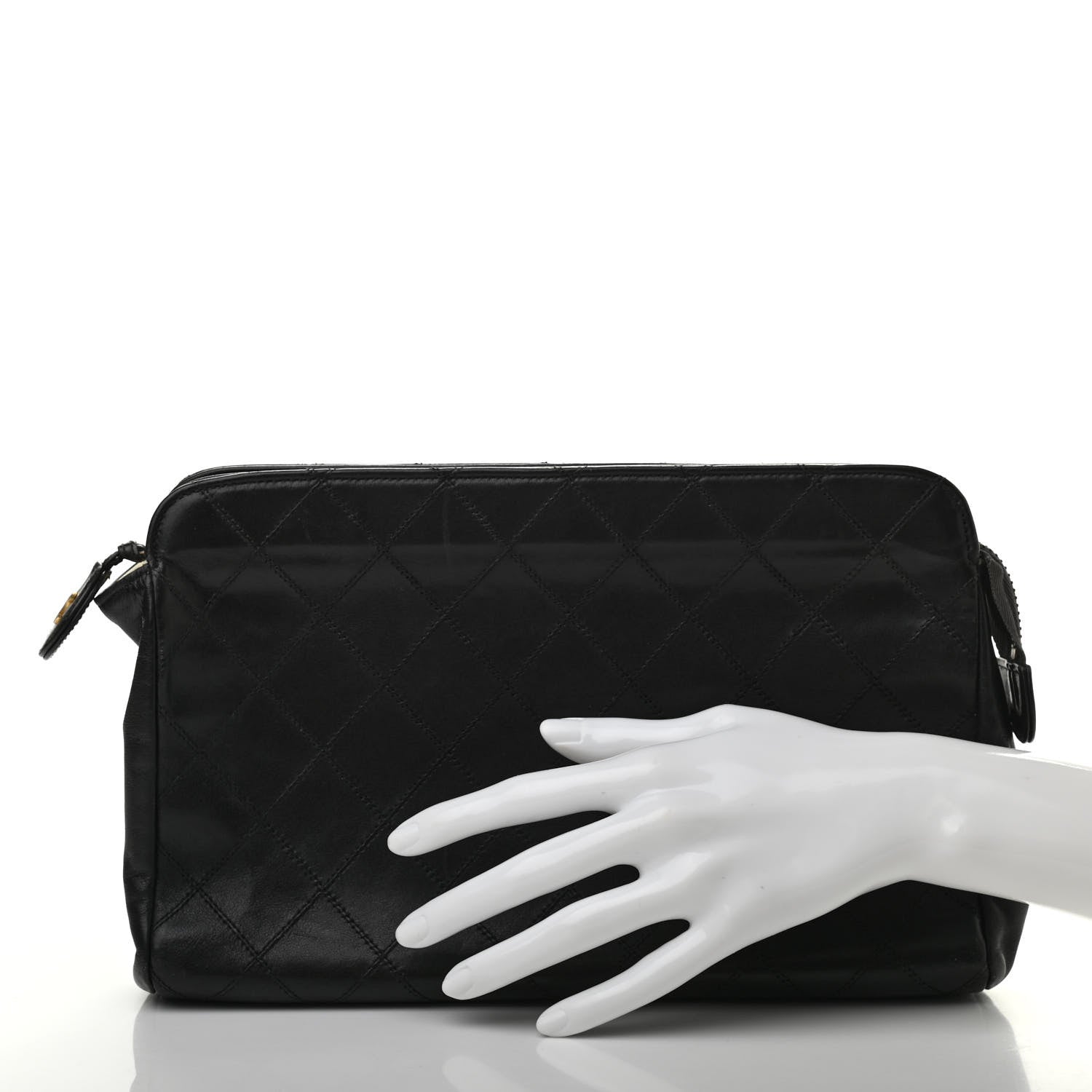 Chanel Lambskin Quilted Cosmetic Case Black 2 of 8