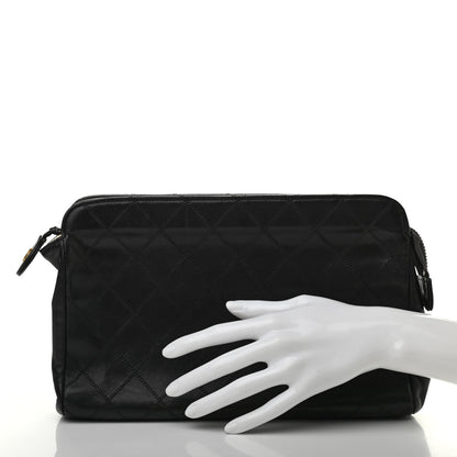 Chanel Lambskin Quilted Cosmetic Case Black 2 of 8