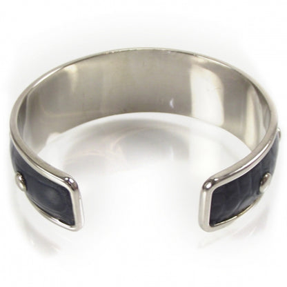 FASHIONPHILE JPTodsLeatherSilverBraceletCuffStudded 2 of 5