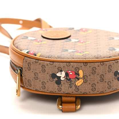 Gucci X DISNEY Mini Vintage GG Supreme Monogram Mickey Mouse Round Backpack Beige Vintage Sun Oil 9 of 10