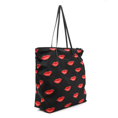 Prada Tessuto Nylon Lips Tote Black 3 of 10