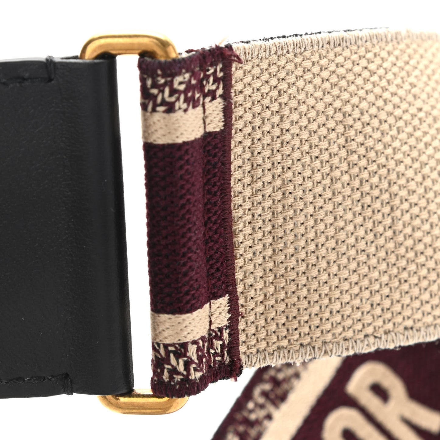 Canvas Embroidered Shoulder Strap Burgundy