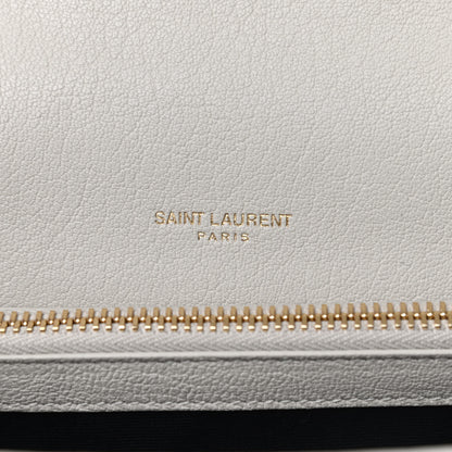 Saint Laurent Sheepskin Matelasse Chevron Monogram Medium College Bag Crema Soft 11 of 12