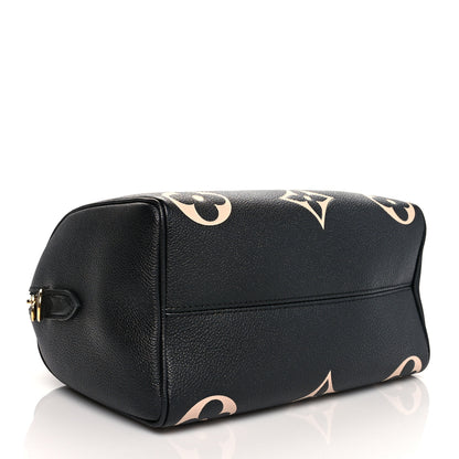 Louis Vuitton Empreinte Monogram Giant Speedy Bandouliere 25 Black Beige 5 of 11