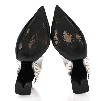 Louis Vuitton Calfskin Snakeskin Embossed Matchmake Pumps 35 Black White 6 of 12