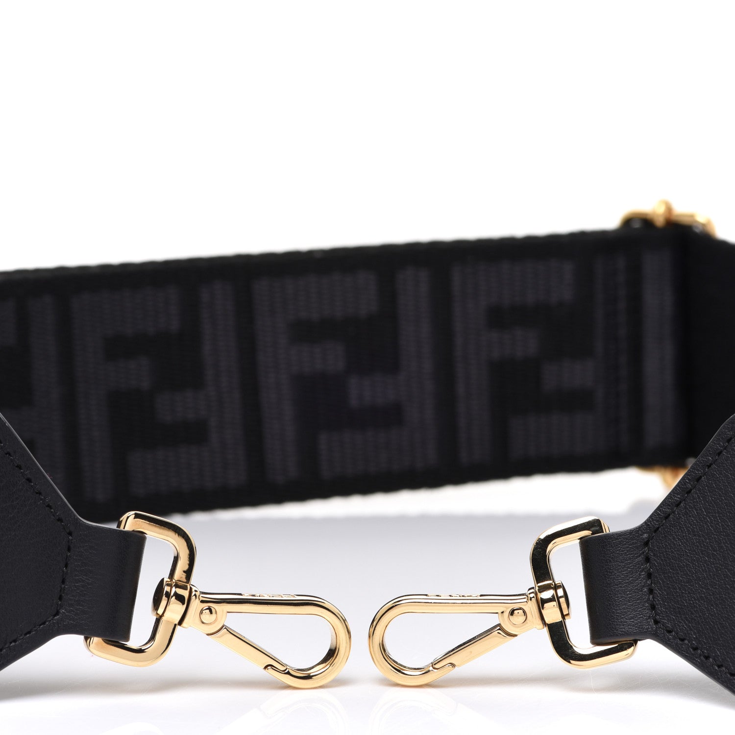 Fendi Ribbon Vitello Seta FF 1974 Adjustable Strap You Black 3 of 5