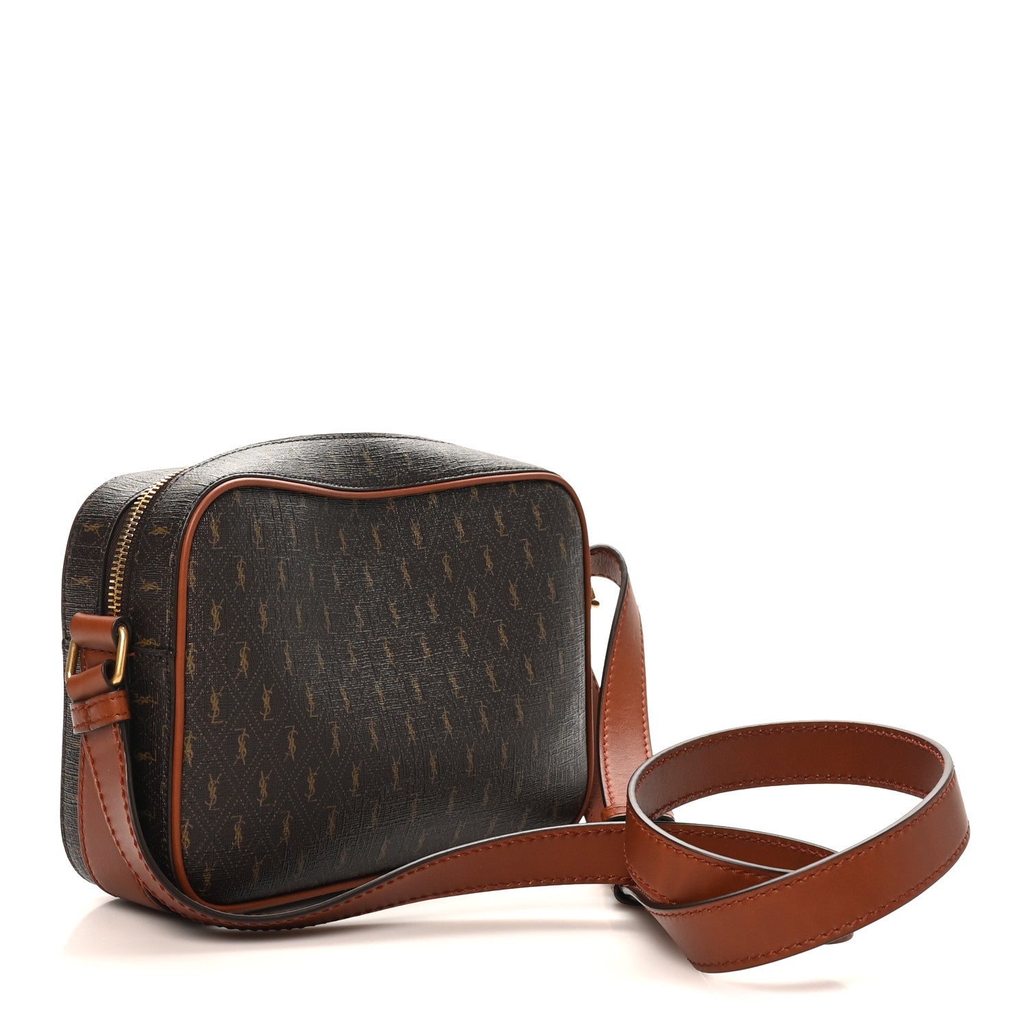 Saint Laurent Canvas Smooth Calfskin Le Monogramme Camera Bag Chestnut 3 of 10