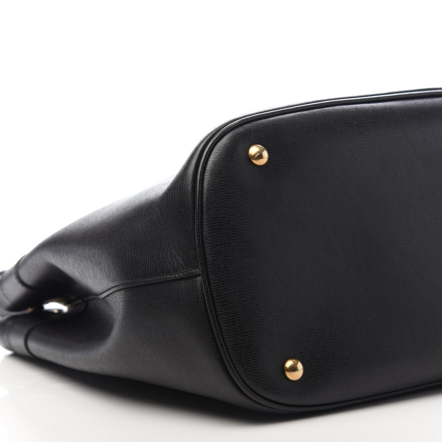 Textured Calfskin Large Bright Bit Tote Black
