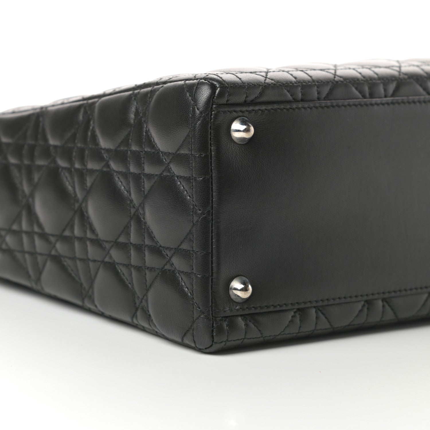 Christian Dior Lambskin Cannage Large Lady Dior Black 9 of 14