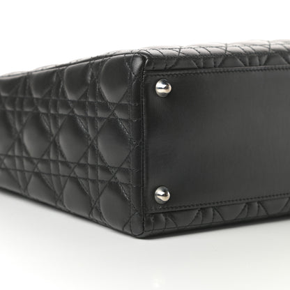 Christian Dior Lambskin Cannage Large Lady Dior Black 9 of 14