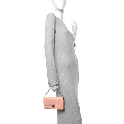 Christian Dior Grained Calfskin Diorama Wallet on Chain Pouch Nude 3 of 21