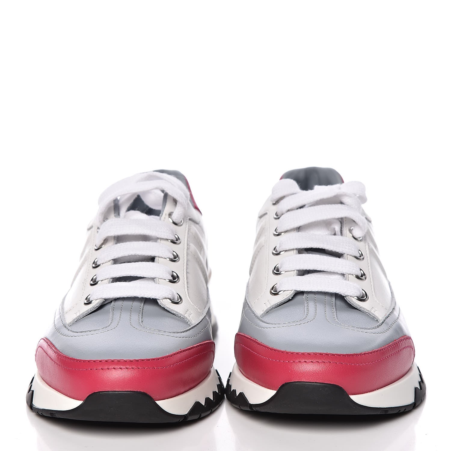 Hermes Calfskin Womens Trail Sneakers 36.5 Multicolore White 4 of 9