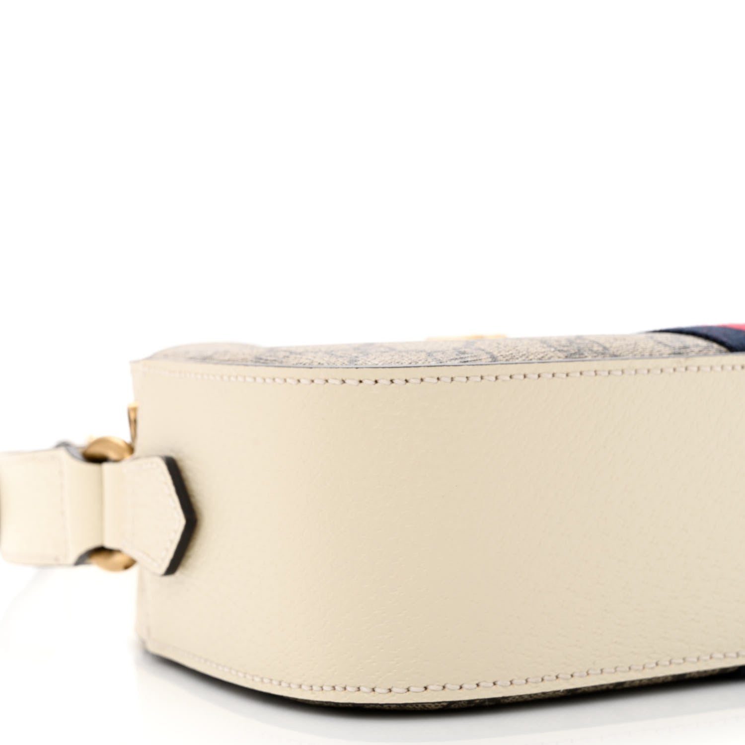 Gucci GG Supreme Monogram Textured Calfskin Web Small Ophidia Camera Bag Beige Ebony Mystic White 9 of 11