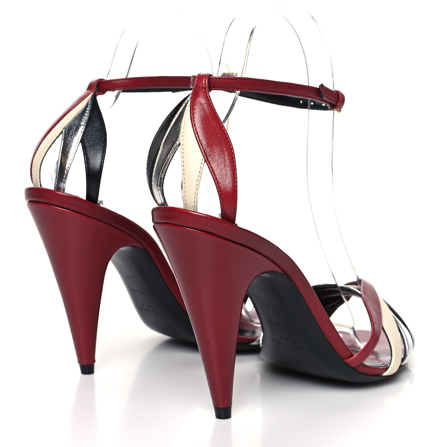 Calfskin Kristen 95 Sandal Heels 36 Red Multicolor