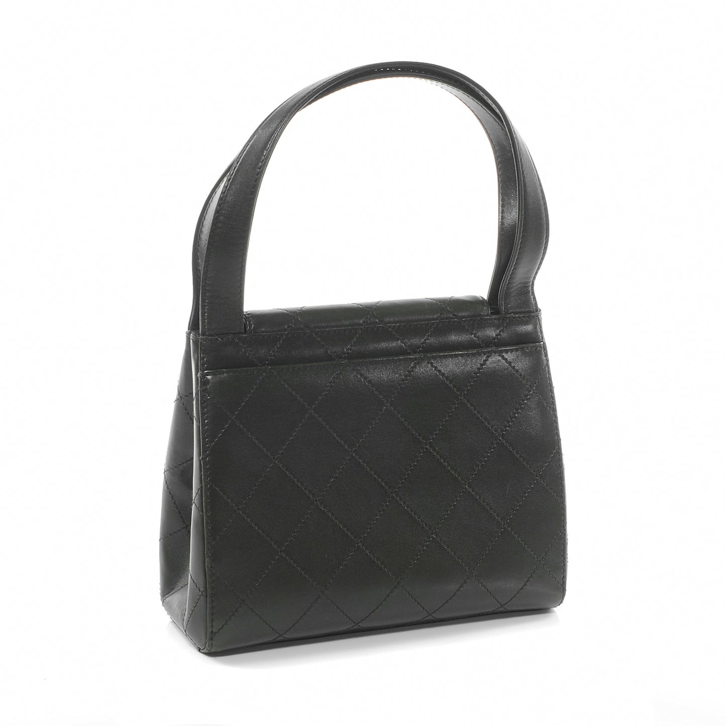 Lambskin Quilted Handbag Brown