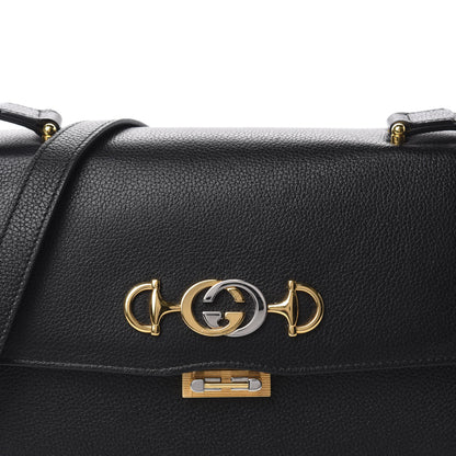Gucci Grainy Calfskin Small Zumi Shoulder Bag Black 11 of 11