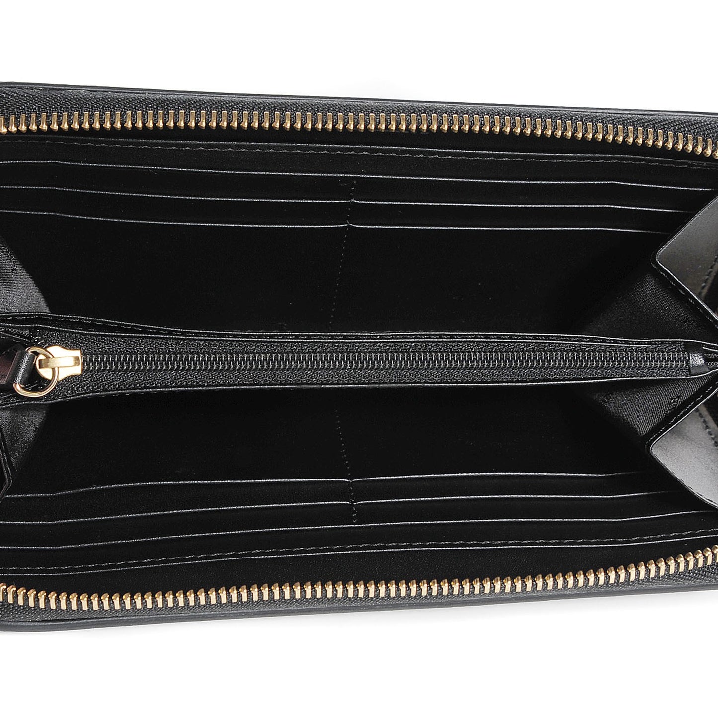 Patent London Leather Large Zippg Zip Around Wallet Black