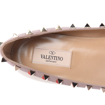 Valentino Garavani Patent Rockstud Ballerina Flats 38.5 Light Ivory Poudre 7 of 9