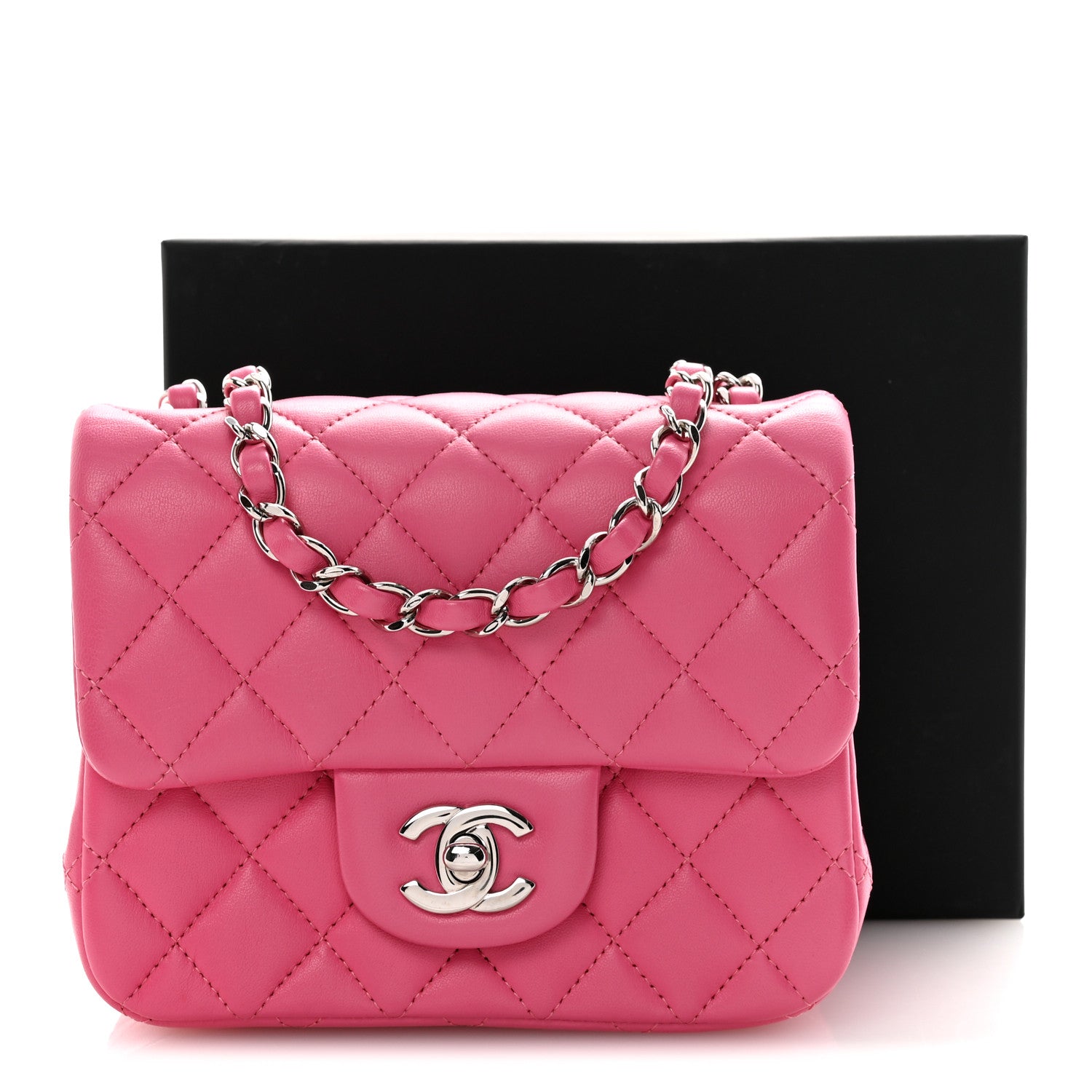 Chanel Lambskin Quilted Mini Square Flap Pink 11 of 11