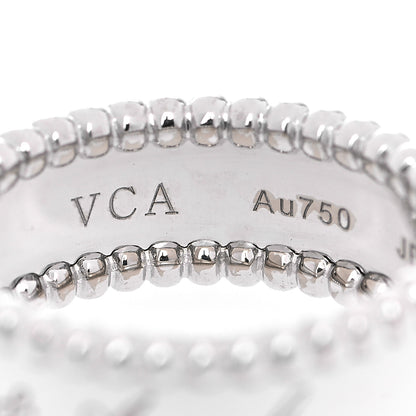 Van Cleef & Arpels 18K White Gold Perlee Signature Ring 53 6.5 4 of 5