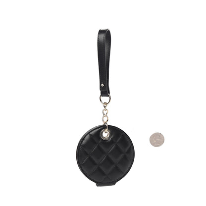 Chanel Lambskin Quilted Round Luggage Tag Black 2 of 7
