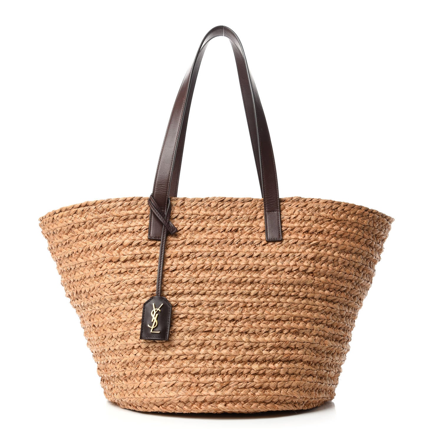 Saint Laurent Raffia Calfskin Medium Panier Tote 1 of 10