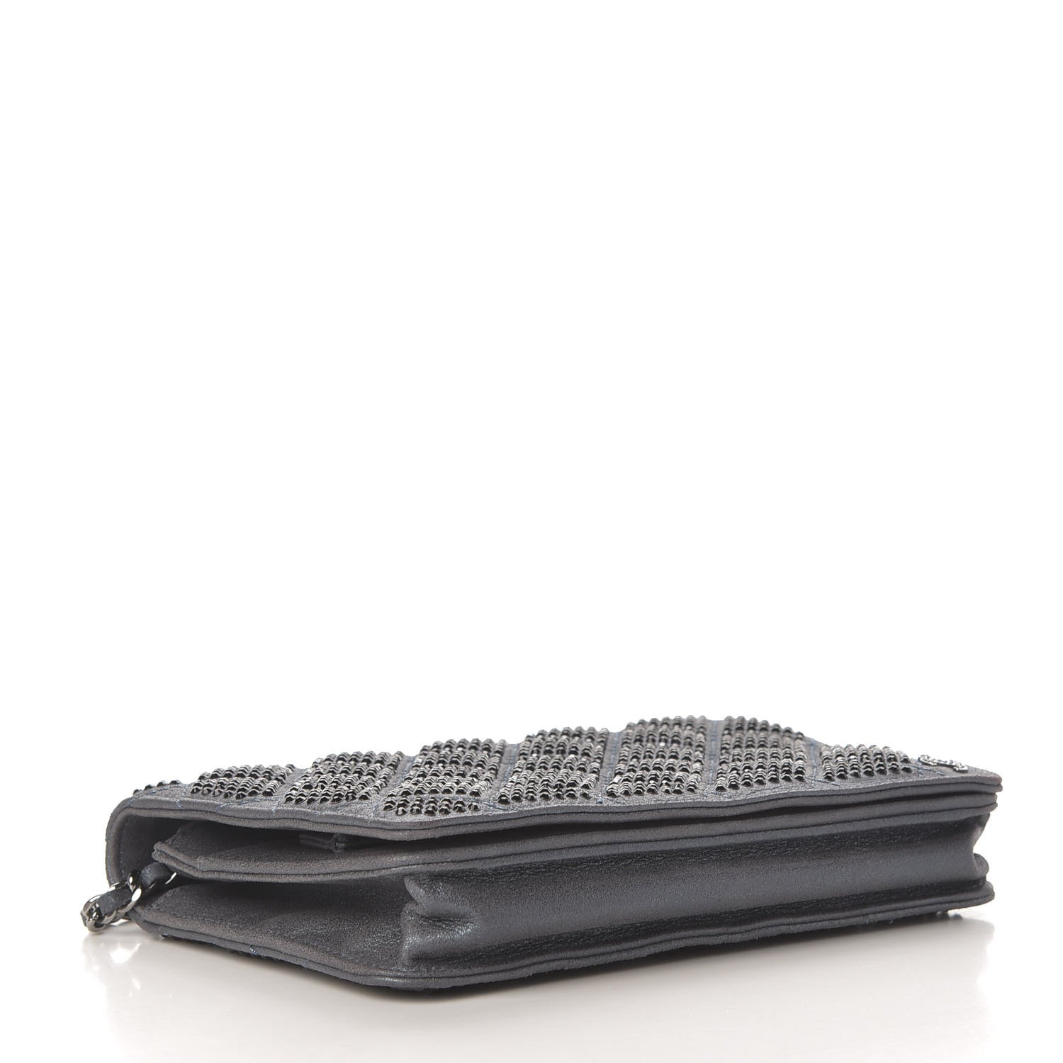 Chanel Crystal Quilted Wallet On Chain WOC Blue 4 of 13