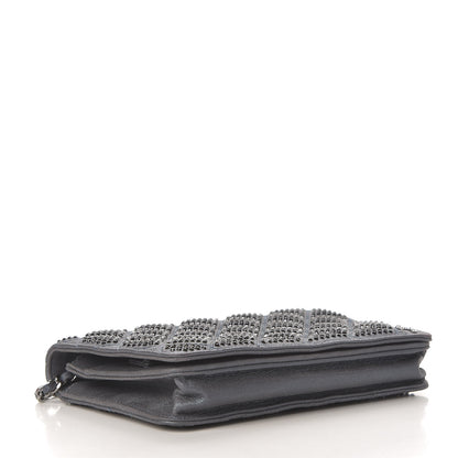 Chanel Crystal Quilted Wallet On Chain WOC Blue 4 of 13