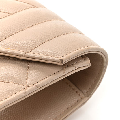 Saint Laurent Grain De Poudre Textured Mixed Matelasse Triquilt Small Monogram Satchel Dark Beige 16 of 16