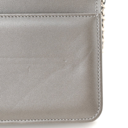 Chanel Lambskin Crystal Quilted Wallet On Chain WOC Grey 14 of 15
