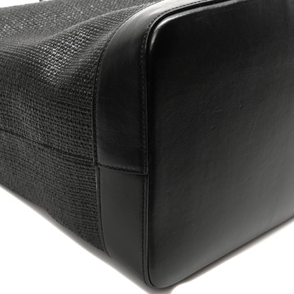 Saint Laurent Linen Canvas Teddy Shopping Bag Black 8 of 9