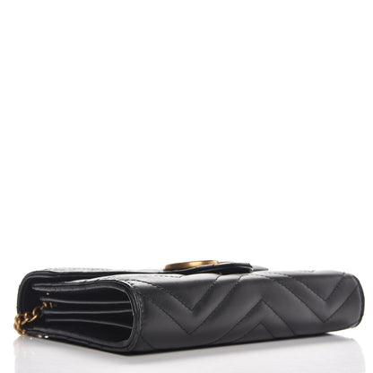 Gucci Calfskin Matelasse GG Marmont Chain Wallet Black 4 of 10