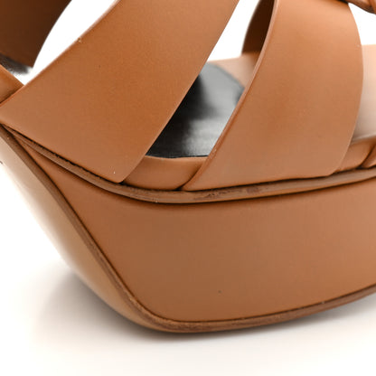 Saint Laurent Calfskin Tribute 105 Platform Sandals 39.5 Caramel 9 of 11