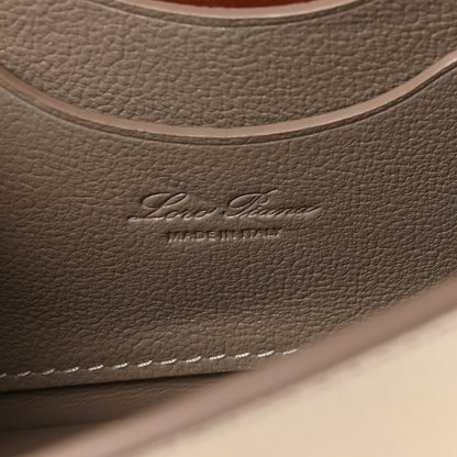 Loro Piana Grained Calfskin Extra Pochette Snowflakes Dove Antique Silver 6 of 9